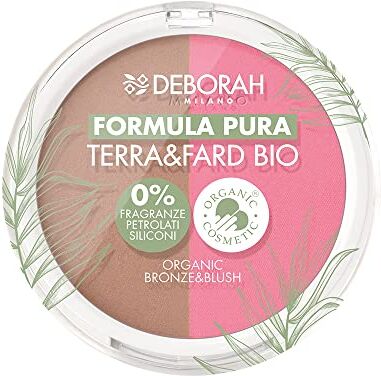 Deborah Terra & Fard Formula Pura, con materie prime Biologiche e Vegane Scalda il colorito e dona un finish radioso- Ideale per pelli sensibili Colore n.4 Dark, 9 gr