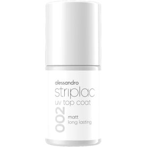alessandro Striplac UV Top Coat Matt – Lunga durata e antigraffio fino a 15 giorni – Utilizzabile con e senza colore – Tecnologia di rimozione delicata – Vegano – Trasparente, 6,5 ml alessandro Striplac UV Top Coat Matt – Lunga durata e antigraffio fino a 15 giorni – Utilizzabile con e senza colore – Tecnologia di rimozione delicata – Vegano – Trasparente, 6,5 ml