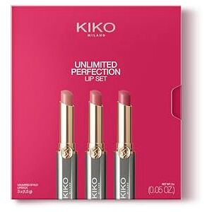 Kiko Milano Unlimited Perfection Lip Set 01, Kit Di 3 Rossetti Cremosi A Lunga Durata E No Transfer Kiko Milano Unlimited Perfection Lip Set 01, Kit Di 3 Rossetti Cremosi A Lunga Durata E No Transfer