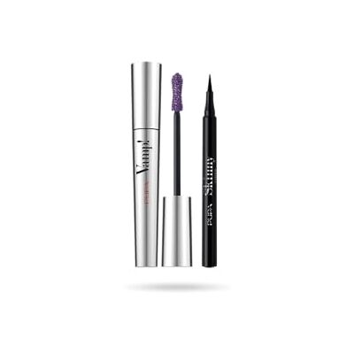 Pupa Mascara Vamp! (Colore Amethyst Violet) + Eyeliner Skinny Liner (Colore Extra Black) Ciglia dal Volume smisurato e intensificate con Penna ultra slim, Tratto facile e super sottile Pupa Mascara Vamp! (Colore Amethyst Violet) + Eyeliner Skinny Liner (Colore Extra Black) Ciglia dal Volume smisurato e intensificate con Penna ultra slim, Tratto facile e super sottile