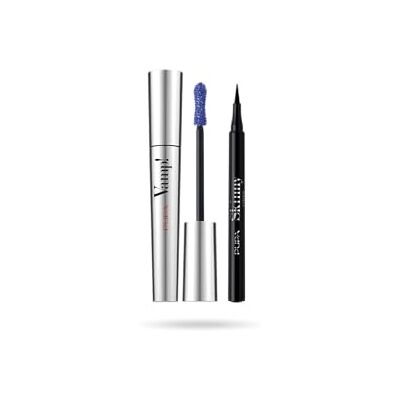 Pupa Mascara Vamp! (Colore Electric Blue) + Eyeliner Skinny Liner (Colore Extra Black) Ciglia dal Volume smisurato e intensificate con Penna ultra slim, Tratto facile e super sottile Pupa Mascara Vamp! (Colore Electric Blue) + Eyeliner Skinny Liner (Colore Extra Black) Ciglia dal Volume smisurato e intensificate con Penna ultra slim, Tratto facile e super sottile