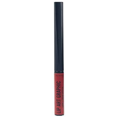 Rimmel London , Rossetto Liquido Lip Art Graphic, 2 in 1, Rossetto Liquido e Contorno Labbra, 550 Cuff Me, 1.8 ml Rimmel London , Rossetto Liquido Lip Art Graphic, 2 in 1, Rossetto Liquido e Contorno Labbra, 550 Cuff Me, 1.8 ml