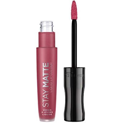 Rimmel London Rossetto Opaco Stay Matte, Formula Liquida Waterproof, No Transfer a Lunga Durata, Rose and Shine, 5.5 ml Rimmel London Rossetto Opaco Stay Matte, Formula Liquida Waterproof, No Transfer a Lunga Durata, Rose and Shine, 5.5 ml