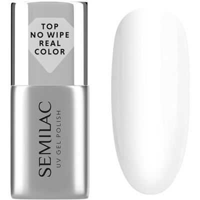 Semilac Smalto UV Top No Wipe Real Color 7 ml – Protezione del colore, finitura lucida senza strato di dispersione – Per unghie ibride e gel UV Semilac Smalto UV Top No Wipe Real Color 7 ml – Protezione del colore, finitura lucida senza strato di dispersione – Per unghie ibride e gel UV