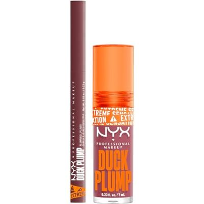 NYX PROFESSIONAL MAKEUP Duck Plump Gloss Lucidalabbra Colore 10 Lilac On Lock 7ml + Duck Plump Plumping Lip Liner Matita Labbra Colore 04 Fill Em' In Rimpolpante con Zenzero e Peperoncino Set da 2 NYX PROFESSIONAL MAKEUP Duck Plump Gloss Lucidalabbra Colore 10 Lilac On Lock 7ml + Duck Plump Plumping Lip Liner Matita Labbra Colore 04 Fill Em' In Rimpolpante con Zenzero e Peperoncino Set da 2