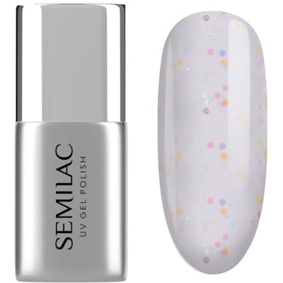Semilac Smalto UV Top Coat T30 Candy Drops 7ml Gel Top Coat trasparente con particelle colorate, effetto nail art Semilac Smalto UV Top Coat T30 Candy Drops 7ml Gel Top Coat trasparente con particelle colorate, effetto nail art