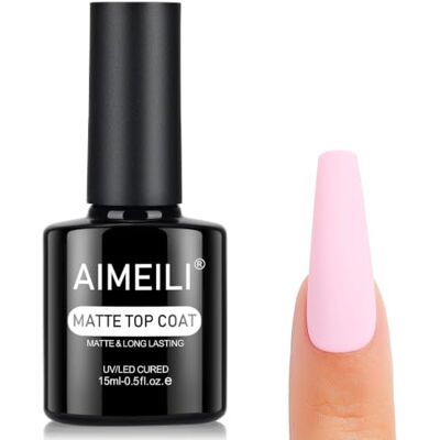 AIMEILI Top Coat Gel Opaco 15ml No Wipe Top Coat Smalto Gel Unghie UV Opaco AIMEILI Top Coat Gel Opaco 15ml No Wipe Top Coat Smalto Gel Unghie UV Opaco