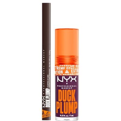 NYX PROFESSIONAL MAKEUP Duck Plump Gloss Lucidalabbra Colore 17 Pure Plump 7ml + Duck Plump Plumping Lip Liner Matita Labbra Colore 12 Double Dose Rimpolpante con Zenzero e Peperoncino Set da 2 NYX PROFESSIONAL MAKEUP Duck Plump Gloss Lucidalabbra Colore 17 Pure Plump 7ml + Duck Plump Plumping Lip Liner Matita Labbra Colore 12 Double Dose Rimpolpante con Zenzero e Peperoncino Set da 2