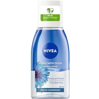 NIVEA Struccante Occhi Doppia Azione 6 x 125 ml, Struccante occhi waterproof bifasico, Detergente struccante con Fiordaliso, Rimuove mascara e make-up, Protegge le ciglia, Tutti i tipi di pelle NIVEA Struccante Occhi Doppia Azione 6 x 125 ml, Struccante occhi waterproof bifasico, Detergente struccante con Fiordaliso, Rimuove mascara e make-up, Protegge le ciglia, Tutti i tipi di pelle