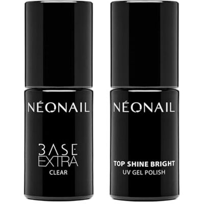 NÉONAIL Shiny Nails Set Base Extra Soft 7,2 ml & Top Shine Bright 7,2 ml Smalto Semipermanente Unghie Base Coat Top Coat Nail Polish Smalto Unghie NÉONAIL Shiny Nails Set Base Extra Soft 7,2 ml & Top Shine Bright 7,2 ml Smalto Semipermanente Unghie Base Coat Top Coat Nail Polish Smalto Unghie