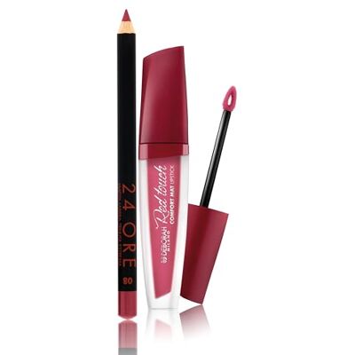 DEBORAH Milano -Set Makeup Red Touch Lipstick Rossetto Liquido Matte, 04 Peony Rose, Colore Intenso e No Transfer, 4.5gr, e Matita Labbra 24Ore, 08 Fuchsia, Anti-sbavature e Ultra-pigmentata, 1.5gr DEBORAH Milano -Set Makeup Red Touch Lipstick Rossetto Liquido Matte, 04 Peony Rose, Colore Intenso e No Transfer, 4.5gr, e Matita Labbra 24Ore, 08 Fuchsia, Anti-sbavature e Ultra-pigmentata, 1.5gr