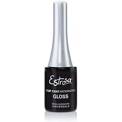 Estrosa Top Coat Smalto Semipermanente, Gloss Antigraffio 14 ml, Lucidante per Lampada Estrosa Top Coat Smalto Semipermanente, Gloss Antigraffio 14 ml, Lucidante per Lampada
