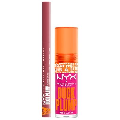 NYX PROFESSIONAL MAKEUP Duck Plump Gloss Lucidalabbra Colore 12 Bubblegum Bae 7ml + Duck Plump Plumping Lip Liner Matita Labbra Colore 03 Flirty Flip Rimpolpante con Zenzero e Peperoncino Set da 2 NYX PROFESSIONAL MAKEUP Duck Plump Gloss Lucidalabbra Colore 12 Bubblegum Bae 7ml + Duck Plump Plumping Lip Liner Matita Labbra Colore 03 Flirty Flip Rimpolpante con Zenzero e Peperoncino Set da 2