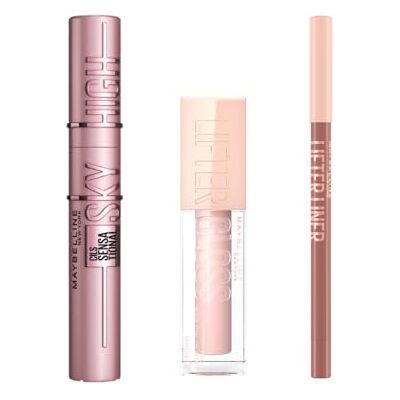 Maybelline New York Set Make Up Occhi e Labbra: Mascara Lash Sensational Sky High, Matita Labbra Lifter Liner, Lucidalabbra Lifter Gloss Maybelline New York Set Make Up Occhi e Labbra: Mascara Lash Sensational Sky High, Matita Labbra Lifter Liner, Lucidalabbra Lifter Gloss