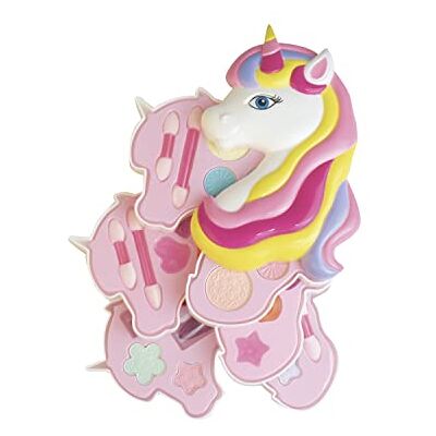 ODS Peperilla, Set Trucchi a Forma di Unicorno, 3 Livelli con Ombretti, Phard, Rossetti, Lip Gloss e Applicatori Inclusi, Trousse Richiudibile, età Consigliata +6 Anni ODS Peperilla, Set Trucchi a Forma di Unicorno, 3 Livelli con Ombretti, Phard, Rossetti, Lip Gloss e Applicatori Inclusi, Trousse Richiudibile, età Consigliata +6 Anni