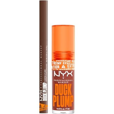 NYX PROFESSIONAL MAKEUP Duck Plump Gloss Lucidalabbra Colore 05 Brown Of Applause 7ml + Duck Plump Plumping Lip Liner Matita Labbra Colore 10 Syringe Sienna con Zenzero e Peperoncino Set da 2 NYX PROFESSIONAL MAKEUP Duck Plump Gloss Lucidalabbra Colore 05 Brown Of Applause 7ml + Duck Plump Plumping Lip Liner Matita Labbra Colore 10 Syringe Sienna con Zenzero e Peperoncino Set da 2
