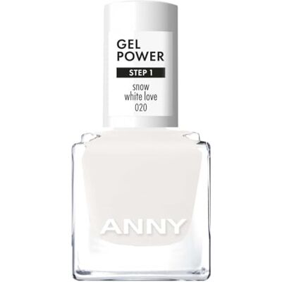 ANNY Gel Power Nail Polish Smalto gel colorato senza lampada UV, brillantezza brillante e durata fino a 12 giorni, resistente alle schegge e ai graffi, colore: Snow White Love, bianco neve puro, 8 ANNY Gel Power Nail Polish Smalto gel colorato senza lampada UV, brillantezza brillante e durata fino a 12 giorni, resistente alle schegge e ai graffi, colore: Snow White Love, bianco neve puro, 8