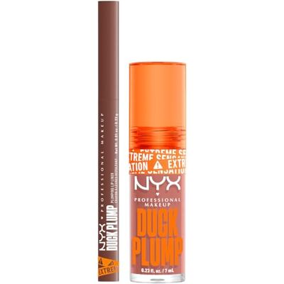 NYX PROFESSIONAL MAKEUP Duck Plump Gloss Lucidalabbra Colore 02 Banging Bare 7ml + Duck Plump Plumping Lip Liner Matita Labbra Colore 05 Subtle Touch Rimpolpante con Zenzero e Peperoncino Set da 2 NYX PROFESSIONAL MAKEUP Duck Plump Gloss Lucidalabbra Colore 02 Banging Bare 7ml + Duck Plump Plumping Lip Liner Matita Labbra Colore 05 Subtle Touch Rimpolpante con Zenzero e Peperoncino Set da 2