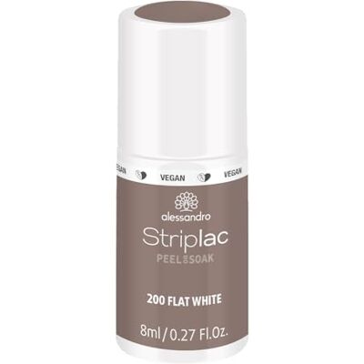 alessandro Striplac Peel or Soak Flat White – Vegan – Smalto LED in tonalità marrone medio – per unghie perfette in 15 minuti, 8 ml alessandro Striplac Peel or Soak Flat White – Vegan – Smalto LED in tonalità marrone medio – per unghie perfette in 15 minuti, 8 ml