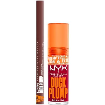 NYX PROFESSIONAL MAKEUP Duck Plump Gloss Lucidalabbra Colore 14 Hall Of Flame 7ml + Duck Plump Plumping Lip Liner Matita Labbra Colore 08 Dash of Cocoa Rimpolpante con Zenzero e Peperoncino Set da 2 NYX PROFESSIONAL MAKEUP Duck Plump Gloss Lucidalabbra Colore 14 Hall Of Flame 7ml + Duck Plump Plumping Lip Liner Matita Labbra Colore 08 Dash of Cocoa Rimpolpante con Zenzero e Peperoncino Set da 2