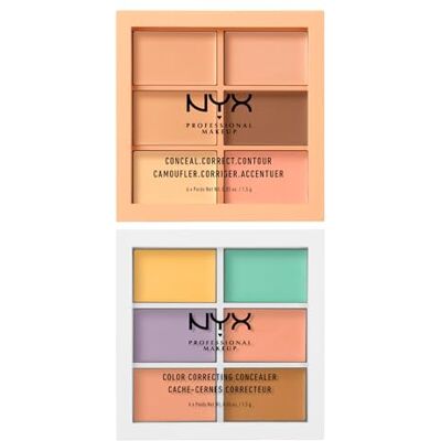 NYX PROFESSIONAL MAKEUP Palette Correttori Colour Correcting 6 Tonalità per Occhiaie Macchie Imperfezioni + Palette Conceal Correct Contour Correttori in Crema per Imperfezioni e Contouring 01 Light NYX PROFESSIONAL MAKEUP Palette Correttori Colour Correcting 6 Tonalità per Occhiaie Macchie Imperfezioni + Palette Conceal Correct Contour Correttori in Crema per Imperfezioni e Contouring 01 Light
