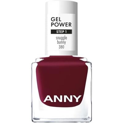 ANNY Gel Power Nail Polish Smalto gel colorato senza lampada UV, brillante e resistente fino a 12 giorni, anti-scheggiature e graffi, colore Snuggle Bunny rosso ciliegia scuro 8 ml ANNY Gel Power Nail Polish Smalto gel colorato senza lampada UV, brillante e resistente fino a 12 giorni, anti-scheggiature e graffi, colore Snuggle Bunny rosso ciliegia scuro 8 ml