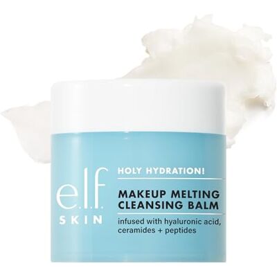 e.l.f. SKIN Holy Hydration! Makeup Melting Cleansing Balm, Facial Cleanser & Makeup Remover, Enriched with Hyaluronic Acid, Vegan & Cruelty Free, 56.5 g e.l.f. SKIN Holy Hydration! Makeup Melting Cleansing Balm, Facial Cleanser & Makeup Remover, Enriched with Hyaluronic Acid, Vegan & Cruelty Free, 56.5 g