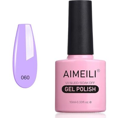 AIMEILI Smalto Semipermente per Unghie in Gel UV LED Smalti per Unghie Colori per Manicure- Neon Lavender (060) 10ml AIMEILI Smalto Semipermente per Unghie in Gel UV LED Smalti per Unghie Colori per Manicure- Neon Lavender (060) 10ml