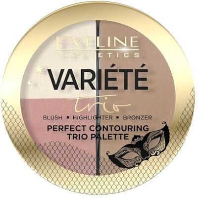 EVELINE COSMETICS Palette Contouring Viso 3-in-1 Tonalità Media con Bronzer, Blush e Illuminante per un Look Impeccabile EVELINE COSMETICS Palette Contouring Viso 3-in-1 Tonalità Media con Bronzer, Blush e Illuminante per un Look Impeccabile