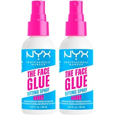NYX PROFESSIONAL MAKEUP The Face Glue Setting Spray Fissante Trucco Lunga Tenuta 24h No Transfer Waterproof Formula Vegana Finish Vellutato 2 Spray da 60ml NYX PROFESSIONAL MAKEUP The Face Glue Setting Spray Fissante Trucco Lunga Tenuta 24h No Transfer Waterproof Formula Vegana Finish Vellutato 2 Spray da 60ml