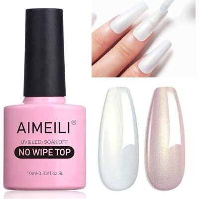 AIMEILI Top Coat Perlato 10ml No Wipe Top Coat Gel UV Glitterato 007 AIMEILI Top Coat Perlato 10ml No Wipe Top Coat Gel UV Glitterato 007