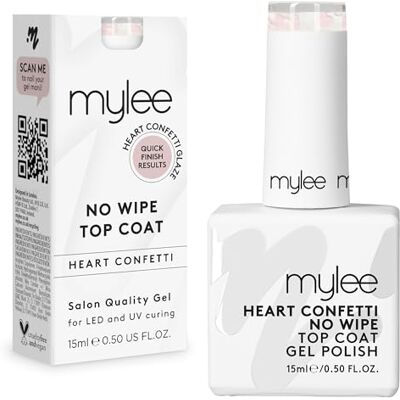 MYLEE Heart Confetti Top Coat Senza Dispersione, Smalto Gel 15 ml MYLEE Heart Confetti Top Coat Senza Dispersione, Smalto Gel 15 ml