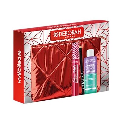 DEBORAH Milano Set Regalo Donna Pochette Rossa, Include Mascara Like a PRO, Matita Occhi 24 Ore 251 Black e Struccante Occhi Bifasico Dermolab 50ml, N.03 DEBORAH Milano Set Regalo Donna Pochette Rossa, Include Mascara Like a PRO, Matita Occhi 24 Ore 251 Black e Struccante Occhi Bifasico Dermolab 50ml, N.03