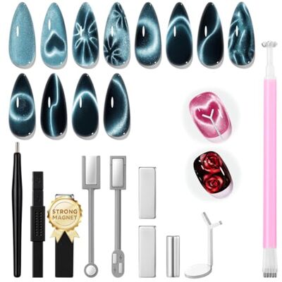 Gkaopi 10 Pezzi Cat Eye Magneti per Unghie, Magnetico Bastone Set per Unghie, Penna Magnetico Cat Eye, Magnetico Stick, DIY Nail Art Tool Uso con Occhio del Gatto UV Gel Polish Polvere o Smalto (10) Gkaopi 10 Pezzi Cat Eye Magneti per Unghie, Magnetico Bastone Set per Unghie, Penna Magnetico Cat Eye, Magnetico Stick, DIY Nail Art Tool Uso con Occhio del Gatto UV Gel Polish Polvere o Smalto (10)