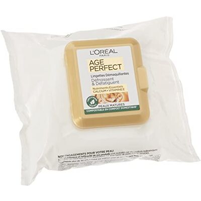 L'Oreal Paris L'Oréal Paris Age Perfect, confezione da 25 salviettine struccanti per pelli mature L'Oreal Paris L'Oréal Paris Age Perfect, confezione da 25 salviettine struccanti per pelli mature