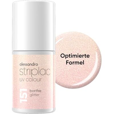 alessandro Striplac Smalto UV Bonfire Glitter – coprente e antigraffio fino a 15 giorni – facile da applicare – Tecnologia di rimozione delicata – Vegano – rosa, 6,5 ml alessandro Striplac Smalto UV Bonfire Glitter – coprente e antigraffio fino a 15 giorni – facile da applicare – Tecnologia di rimozione delicata – Vegano – rosa, 6,5 ml