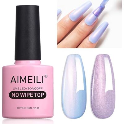 AIMEILI Top Coat Perlato 10ml No Wipe Top Coat Gel UV Glitterato AIMEILI Top Coat Perlato 10ml No Wipe Top Coat Gel UV Glitterato