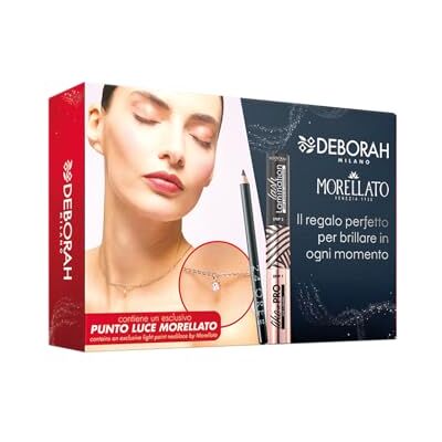 DEBORAH Milano Set Make Up con Gioiello, Include Mascara Volumizzante Like a Pro Lash Lamination, Matita Occhi Nera 24Ore e Collana Punto Luce Morellato Donna in Acciaio Inossidabile DEBORAH Milano Set Make Up con Gioiello, Include Mascara Volumizzante Like a Pro Lash Lamination, Matita Occhi Nera 24Ore e Collana Punto Luce Morellato Donna in Acciaio Inossidabile