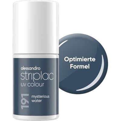 alessandro Striplac Smalto UV Mysterious Water – coprente e antigraffio fino a 15 giorni – facile da applicare – Tecnologia di rimozione delicata – Vegano – Blu, 6,5 ml alessandro Striplac Smalto UV Mysterious Water – coprente e antigraffio fino a 15 giorni – facile da applicare – Tecnologia di rimozione delicata – Vegano – Blu, 6,5 ml