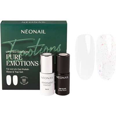 NÉONAIL Set UV Smalti Semipermanente Unghie Pure Emotions Base & Top Coat 7,2 ml Smalto Gel Neve & Glitter Nail Art Elegante Kit Unghie Natalizio NÉONAIL Set UV Smalti Semipermanente Unghie Pure Emotions Base & Top Coat 7,2 ml Smalto Gel Neve & Glitter Nail Art Elegante Kit Unghie Natalizio
