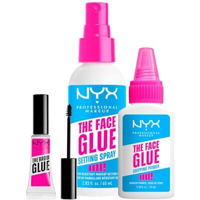 NYX PROFESSIONAL MAKEUP The Face Glue Setting Spray Fissante Trucco No Transfer Waterproof da 60ml + Gripping Primer Base Trucco Idratante da 35ml + The Brow Glue Gel Sopracciglia da 5ml Set da 3 NYX PROFESSIONAL MAKEUP The Face Glue Setting Spray Fissante Trucco No Transfer Waterproof da 60ml + Gripping Primer Base Trucco Idratante da 35ml + The Brow Glue Gel Sopracciglia da 5ml Set da 3
