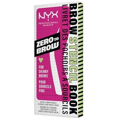 NYX PROFESSIONAL MAKEUP Stencil Per Sopracciglia Sottili e Definite, Per un Effetto Su Misura, Set da 4: Arrotondate, Dritte, Arcuate e Super Lunghe, Zero to Brow NYX PROFESSIONAL MAKEUP Stencil Per Sopracciglia Sottili e Definite, Per un Effetto Su Misura, Set da 4: Arrotondate, Dritte, Arcuate e Super Lunghe, Zero to Brow
