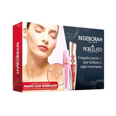 DEBORAH Milano Set Make Up con Gioiello, Include Super Rimpolpante Labbra, Mascara 24Ore Instant Maxi Volume con Olio di Melograno e Collana Punto Luce Morellato Donna in Acciaio Inossidabile DEBORAH Milano Set Make Up con Gioiello, Include Super Rimpolpante Labbra, Mascara 24Ore Instant Maxi Volume con Olio di Melograno e Collana Punto Luce Morellato Donna in Acciaio Inossidabile