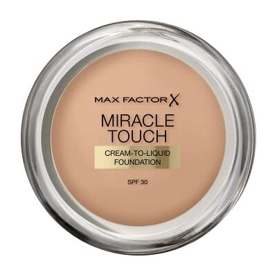 Max Factor Miracle Touch, Fondotinta Coprente con Acido Ialuronico, 075 Golden, 12 ml Max Factor Miracle Touch, Fondotinta Coprente con Acido Ialuronico, 075 Golden, 12 ml