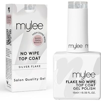 MYLEE Flake No-Wipe Top Coat 15ml – Smalto Gel Semipermanente, Nail Art MYLEE Flake No-Wipe Top Coat 15ml – Smalto Gel Semipermanente, Nail Art