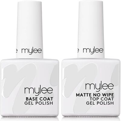 MYLEE Base Coat Matte No-Wipe Top Coat 2x10ml, Senza Dispersione Smalto Gel MYLEE Base Coat Matte No-Wipe Top Coat 2x10ml, Senza Dispersione Smalto Gel