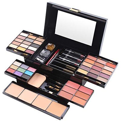 Missicee Cosmetics Tavolozza Trucco, Cosmetics Valigia per il Trucco Set di Trucchi Set di Trucchi Completocon Correttore, Rossetti, Lucidalabbra, Correttore Missicee Cosmetics Tavolozza Trucco, Cosmetics Valigia per il Trucco Set di Trucchi Set di Trucchi Completocon Correttore, Rossetti, Lucidalabbra, Correttore