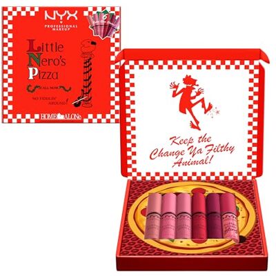 NYX PROFESSIONAL MAKEUP Home Alone Butter Gloss Pizza Vault, Pink and Red NYX PROFESSIONAL MAKEUP Home Alone Butter Gloss Pizza Vault, Pink and Red