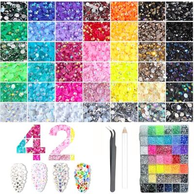 BetterJonny , 33600 strass per unghie, strass per fai da te, 3 mm, per nail art, pietre rotonde con pinzette e penna per punteggiatura fai da te, per unghie, vestiti, C BetterJonny , 33600 strass per unghie, strass per fai da te, 3 mm, per nail art, pietre rotonde con pinzette e penna per punteggiatura fai da te, per unghie, vestiti, C