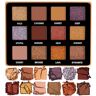 Lamora Palette Ombretti Bronzo Smokey Oro 12 Colori Brillanti e Opachi Altamente Pigmentati per Trucchi Makeup Occhi Bronzo Nude Palette Ombretti Professionali Formato Viaggio Con Specchio